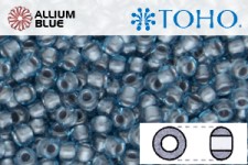 TOHO Round Seed Beads (RR8-285) 8/0 Round Medium - Inside-Color Aqua/Tin-Lined