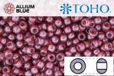 TOHO Round Seed Beads (RR3-291) 3/0 Round Extra Large - Transparent-Lustered Rose/Mauve-Lined