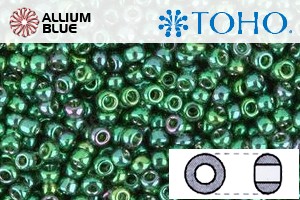 TOHO Round Seed Beads (RR6-322) 6/0 Round Large - Gold-Lustered Emerald