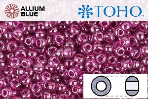 TOHO Round Seed Beads (RR15-356) 15/0 Round Small - Inside-Color Lt Amethyst/Fushcia-Lined
