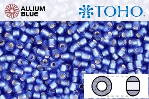 TOHO ラウンド Seed ビーズ (RR8-35F) 8/0 ラウンド Medium - Silver-Lined Frosted Sapphire