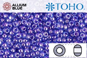 TOHO ラウンド Seed ビーズ (RR8-361) 8/0 ラウンド Medium - Inside-カラー Dk Aqua/Violet-Lined