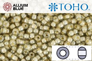 TOHO Round Seed Beads (RR8-369) 8/0 Round Medium - Inside-Color Black Diamond/Orange Creme-Lined