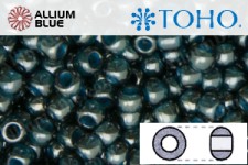 TOHO Round Seed Beads (RR3-374) 3/0 Round Extra Large - Transparent-Lustered Emerald Green/Denim Blue