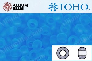 TOHO Round Seed Beads (RR11-3BF) 11/0 Round - Transparent-Frosted Med Aquamarine