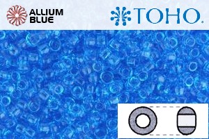 TOHO ラウンド Seed ビーズ (RR15-3B) 15/0 ラウンド Small - Transparent Dk Aquamarine