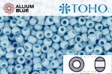 TOHO Round Seed Beads (RR8-403F) 8/0 Round Medium - Light Blue Opaque Rainbow Matte