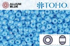 TOHO Round Seed Beads (RR15-403) 15/0 Round Small - Opaque-Rainbow Blue Turquoise