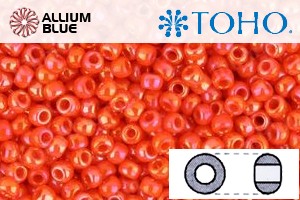 TOHO Round Seed Beads (RR6-410) 6/0 Round Large - Opaque-Rainbow Pumpkin