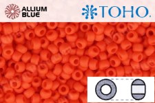 TOHO Round Seed Beads (RR8-50F) 8/0 Round Medium - Opaque-Frosted Sunset Orange
