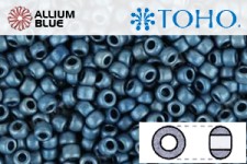 TOHO Round Seed Beads (RR8-511F) 8/0 Round Medium - Higher-Metallic Frosted Mediterranean Blue