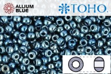 TOHO Round Seed Beads (RR15-511) 15/0 Round Small - Galvanized Peacock Blue