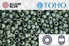 TOHO Round Seed Beads (RR8-512F) 8/0 Round Medium - Higher-Metallic Frosted Blue Haze