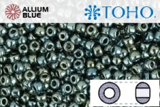 TOHO ラウンド Seed ビーズ (RR3-512) 3/0 ラウンド Extra Large - Galvanized Blue Haze