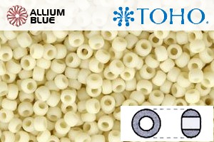 TOHO Round Seed Beads (RR15-51F) 15/0 Round Small - Opaque-Frosted Lt Beige