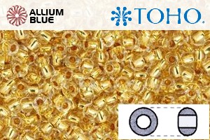 TOHO ラウンド Seed ビーズ (RR3-701) 3/0 ラウンド Extra Large - 24K ゴールド-Lined Crystal