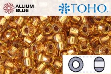 TOHO Round Seed Beads (RR8-744) 8/0 Round Medium - Copper-Lined Lt Topaz