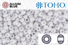 TOHO Round Seed Beads (RR11-767) 11/0 Round - Opaque-Pastel-Frosted Lt Gray
