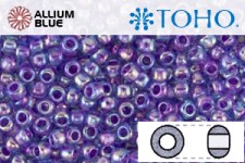 TOHO Round Seed Beads (RR11-776) 11/0 Round - Inside-Color Rainbow Aqua/Purple-Lined