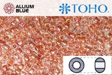 TOHO Round Seed Beads (RR8-784) 8/0 Round Medium - Inside-Color Rainbow Crystal/Sandstone-Lined