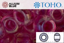 TOHO Round Seed Beads (RR8-785) 8/0 Round Medium - Inside Color Rainbow Crystal / Hotpink-Lined