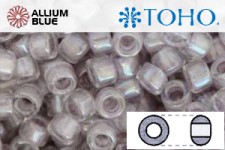 TOHO Round Seed Beads (RR8-786) 8/0 Round Medium - Inside-Color Rainbow Crystal/Pale Lavender