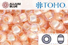 TOHO Round Seed Beads (RR3-794) 3/0 Round Extra Large - Inside-Color Rainbow Crystal/Apricot-Lined
