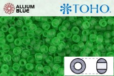 TOHO Round Seed Beads (RR8-7F) 8/0 Round Medium - Transparent-Frosted Peridot