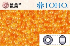 TOHO ラウンド Seed ビーズ (RR8-801) 8/0 ラウンド Medium - Luminous Neon Tangerine