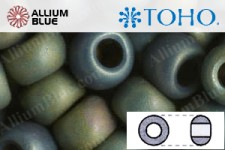 TOHO Round Seed Beads (RR3-84F) 3/0 Round Extra Large - Frosted Metallic Iris - Green/Brown