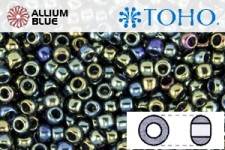 TOHO Round Seed Beads (RR8-84) 8/0 Round Medium - Metallic Iris - Green/Brown