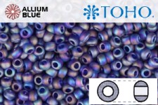 TOHO Round Seed Beads (RR3-87DF) 3/0 Round Extra Large - Transparent-Rainbow Frosted Cobalt