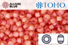 TOHO Round Seed Beads (RR11-925) 11/0 Round - Inside-Color Lt Topaz/Coral Pink-Lined