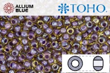 TOHO Round Seed Beads (RR6-927) 6/0 Round Large - Mauve Lined Light Topaz