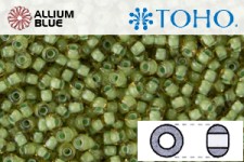 TOHO Round Seed Beads (RR15-945) 15/0 Round Small - Inside-Color Jonquil/Mint Julep-Lined