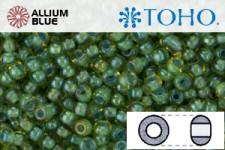 TOHO Round Seed Beads (RR8-947) 8/0 Round Medium - Inside-Color Lime Green/Opaque Green-Lined