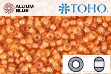 TOHO ラウンド Seed ビーズ (RR15-950) 15/0 ラウンド Small - Inside-カラー Jonquil/Burnt Orange-Lined