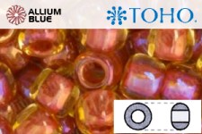 TOHO Round Seed Beads (RR6-951) 6/0 Round Large - Inside-Color Jonquil/Brick Red-Lined