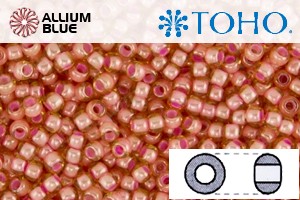 TOHO ラウンド Seed ビーズ (RR6-956) 6/0 ラウンド Large - Inside-カラー Jonquil/Coral-Lined