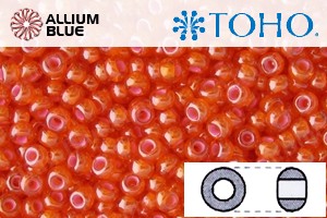 TOHO Round Seed Beads (RR8-957) 8/0 Round Medium - Inside-Color Hyacinth/White-Lined