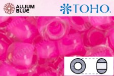 TOHO ラウンド Seed ビーズ (RR6-965) 6/0 ラウンド Large - Inside-カラー Crystal/Carnation-Lined