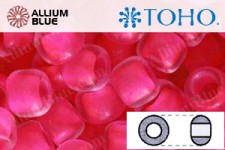 TOHO ラウンド Seed ビーズ (RR3-971) 3/0 ラウンド Extra Large - Inside-カラー Matte Crystal/Neon Pink-Lined