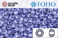 TOHO ラウンド Seed ビーズ (RR3-988) 3/0 ラウンド Extra Large - Inside-カラー Crystal/Lupine-Lined