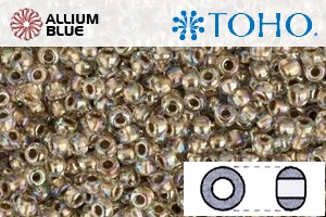 TOHO Round Seed Beads (RR11-994) 11/0 Round - Gold-Lined Rainbow Crystal