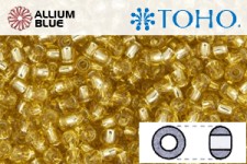 TOHO Round Seed Beads (RR8-PF22) 8/0 Round Medium - PermaFinish - Silver-Lined Lt Topaz