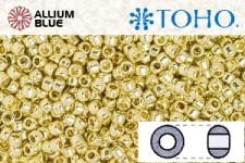 TOHO Round Seed Beads (RR15-7) 15/0 Round Small - Transparent Peridot