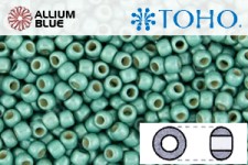 TOHO Round Seed Beads (RR3-PF561F) 3/0 Round Extra Large - PermaFinish - Matte Galvanized Green Teal