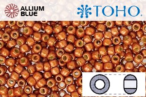 TOHO Round Seed Beads (RR3-PF562F) 3/0 Round Extra Large - PermaFinish - Matte Galvanized Saffron