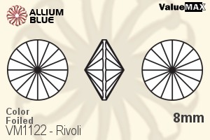 VALUEMAX CRYSTAL Rivoli 8mm Blue Zircon F