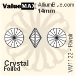 ValueMAX Rivoli (VM1122) 14mm - Clear Crystal With Foiling